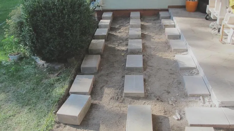 Wypoziomowanie bloczków pod taras